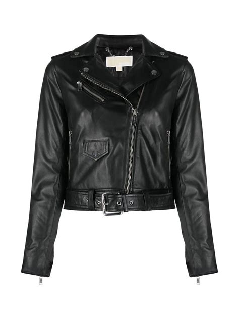 michael kors leather bike jacket|Michael Kors leather jacket men.